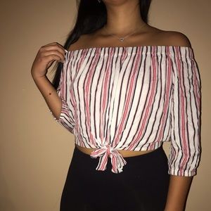 Cute off the shoulder shirt!